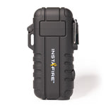 InstaFire pocket plasma lighter, rugged design with clip and button detail.