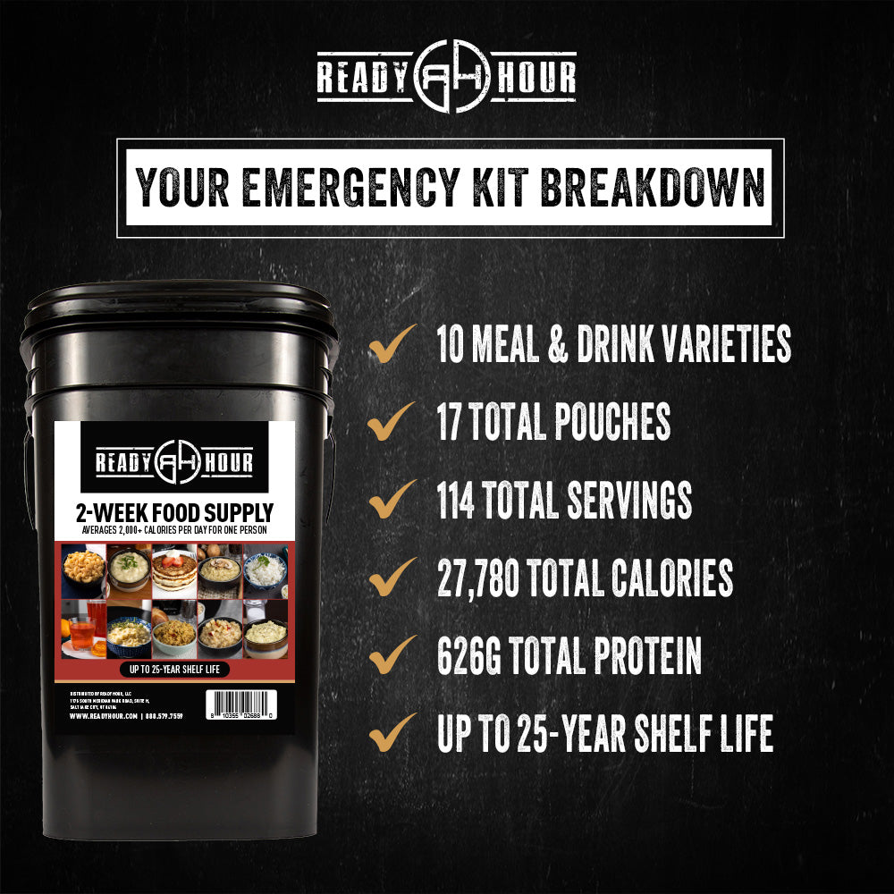 2-Week Emergency Food Supply (2,000+ calories/day)
