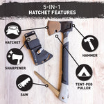 5-in-1 Bushcrafter Hatchet by Ready Hour