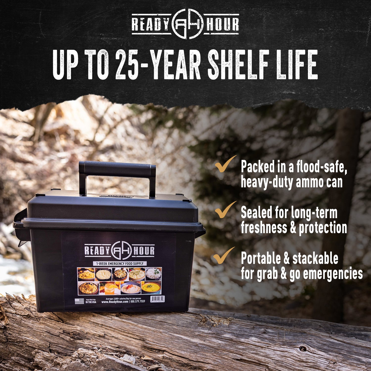 1-Week Food Supply Ammo Can (2,000+ calories/day)