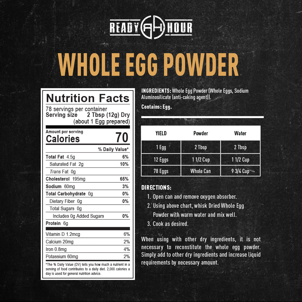 Ready Hour Whole Egg Powder #10 Can (78 servings)