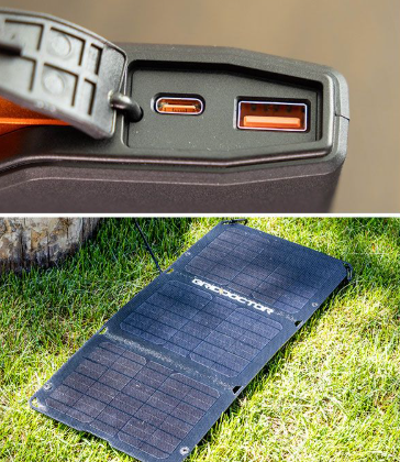 65W Power Bank w/ 15W Solar Panel by Grid Doctor