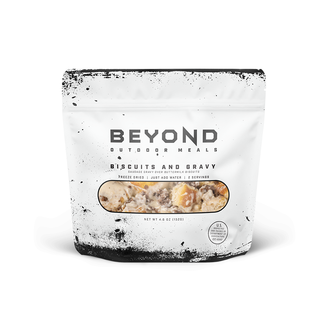 Biscuits & Gravy Pouch by Beyond Outdoor Meals (2 servings, 710 calories)