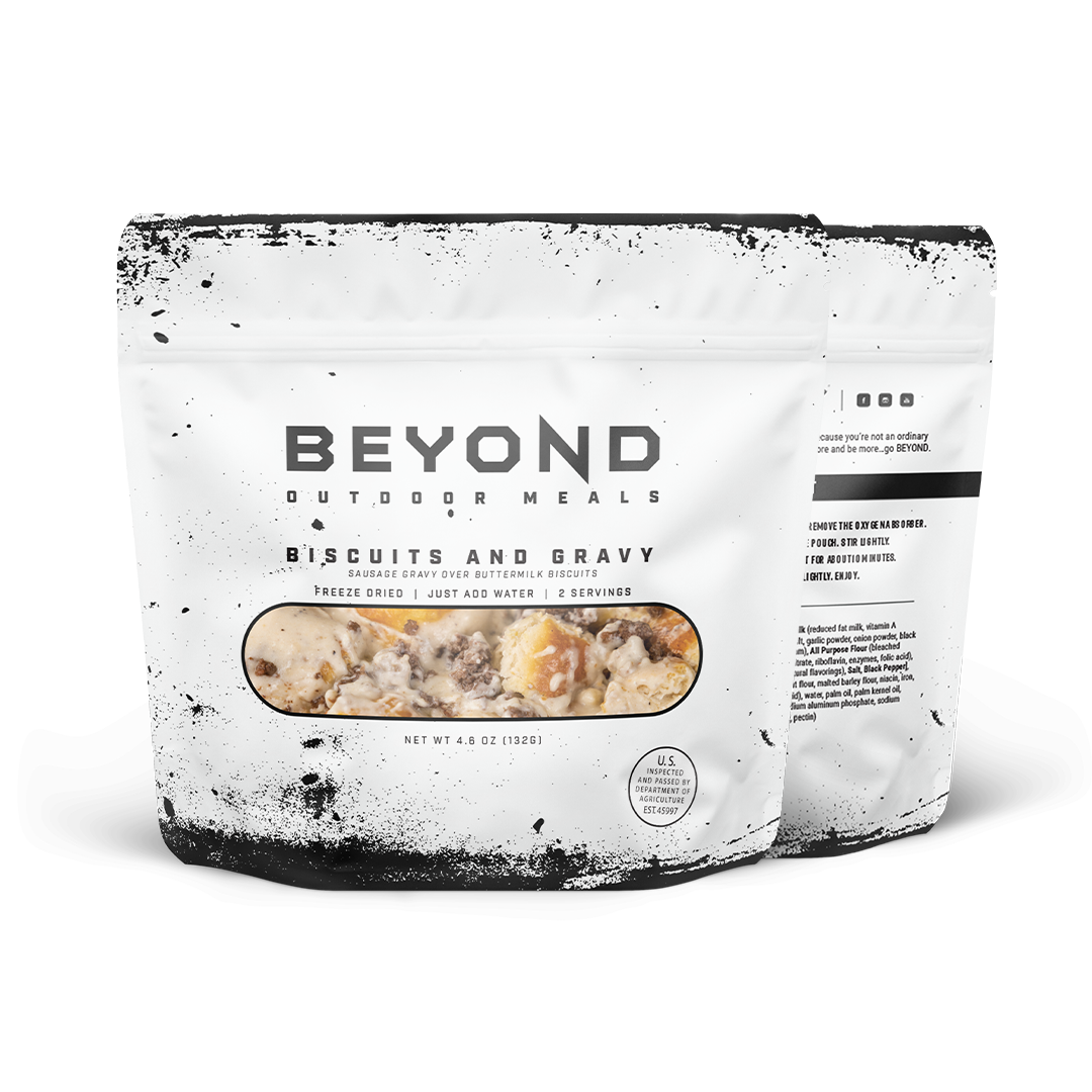 Biscuits & Gravy Pouch by Beyond Outdoor Meals (2 servings, 710 calories)
