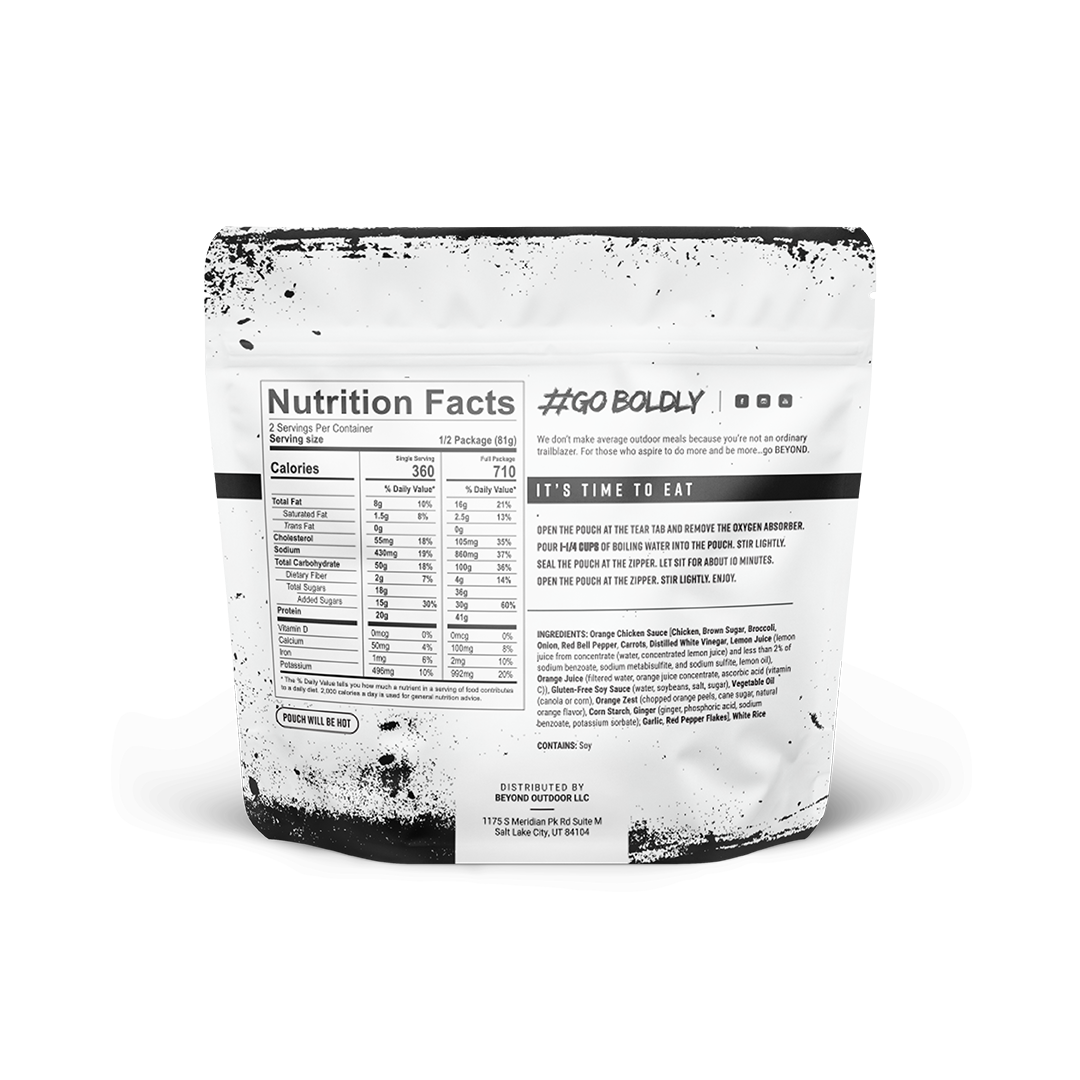 Orange Chicken Pouch by Beyond Outdoor Meals (2 servings, 710 calories)