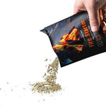 InstaFire fire starting mix pouring from bag.