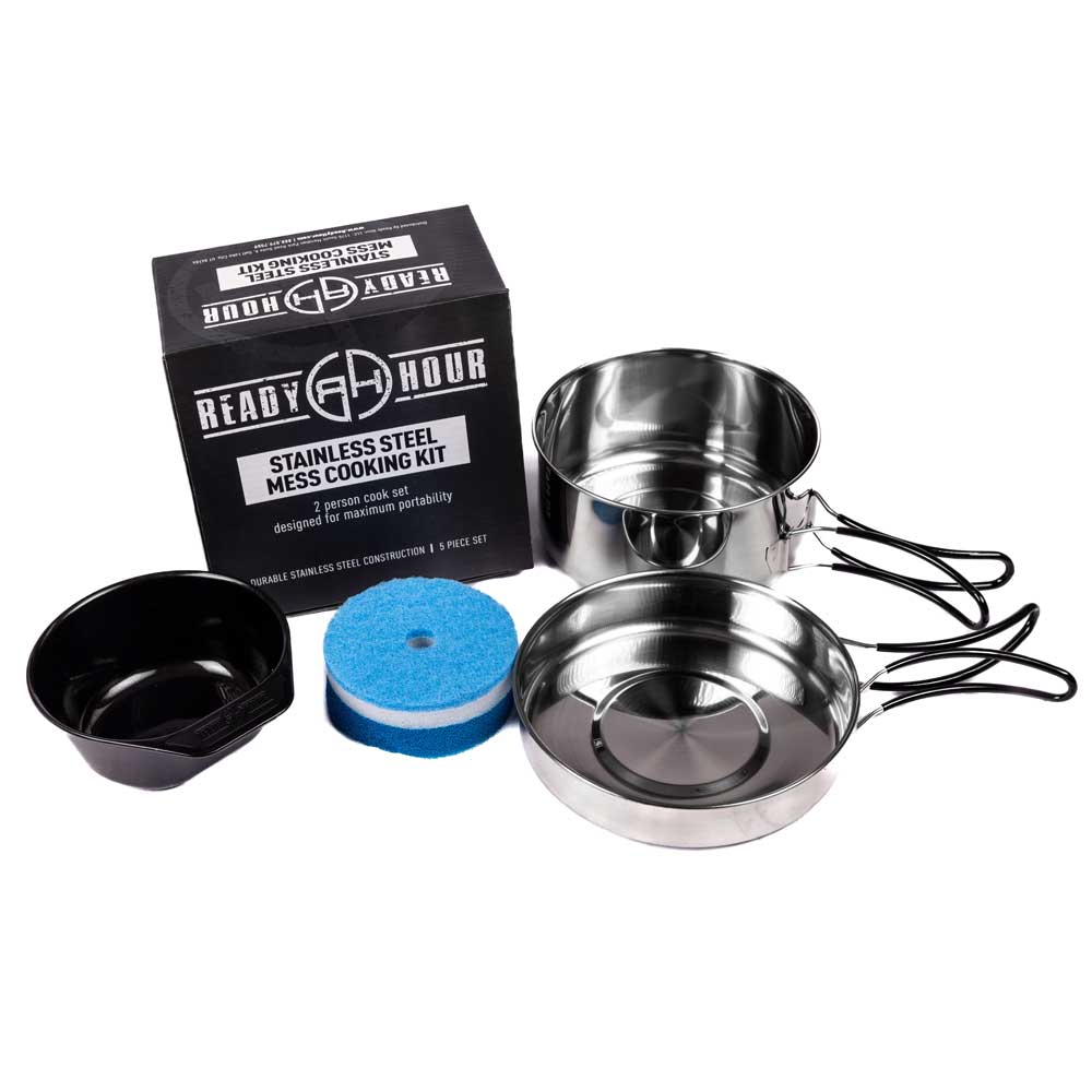 Stainless Steel Mess Cooking Kit - 5 Pieces - Camping Survival