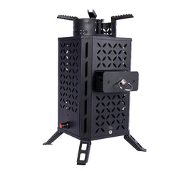 nstaFire Inferno Pro stove with front door open revealing inner chamber