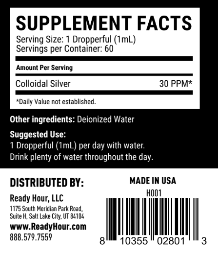 Colloidal Silver (2 fl. oz. 30 PPM) by Ready Hour