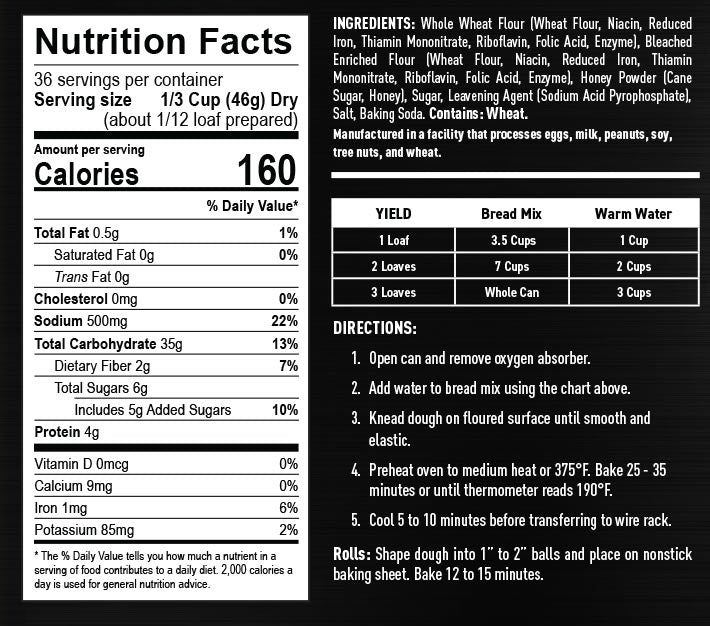 Honey Wheat Bread Mix  (Checkout Special Deal)