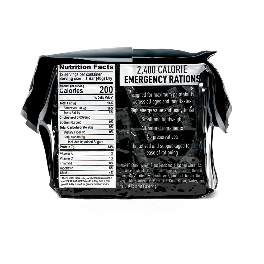 Emergency Food Ration Bars - 7 Pack - 2,400 Calories Each (Checkout Special Deal)