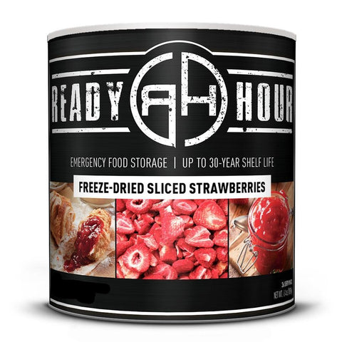 Ready Hour Freeze-Dried Sliced Strawberries (36 servings) Camping Survival