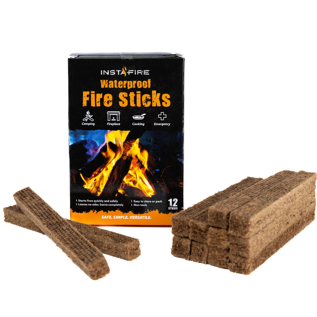 Waterproof Fire Sticks (12 Count) by InstaFire - Camping Survival