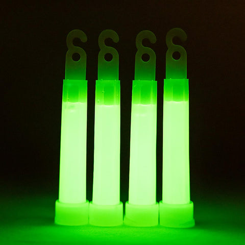 4-Inch Green Glow Light Sticks Pack of 4 - Camping Survival