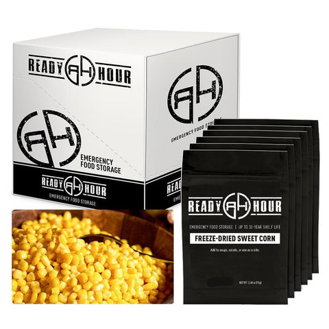 Ready Hour Freeze-Dried Corn Case Pack (48 servings, 6 pk.)-camping survival