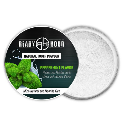 Ready Hour Natural Tooth Powder - Mint Flavor (1 ounce) camping survival
